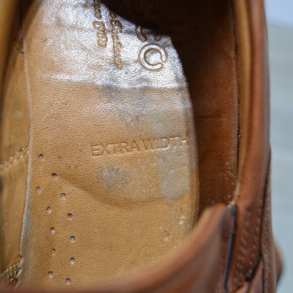 ecco Edinburg Men\'s Honey Brown Leather Slip on Buckle Loafers EU 44 US 10